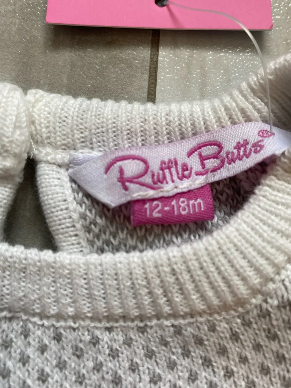NWT RuffleButts Gray Fair Isle Alpine Long Sleeve Sweater Dress girls 12-18M